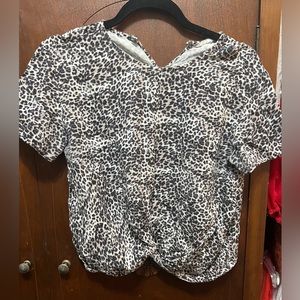 Cheers print shirt with a tie in the front. Worn a couple of times